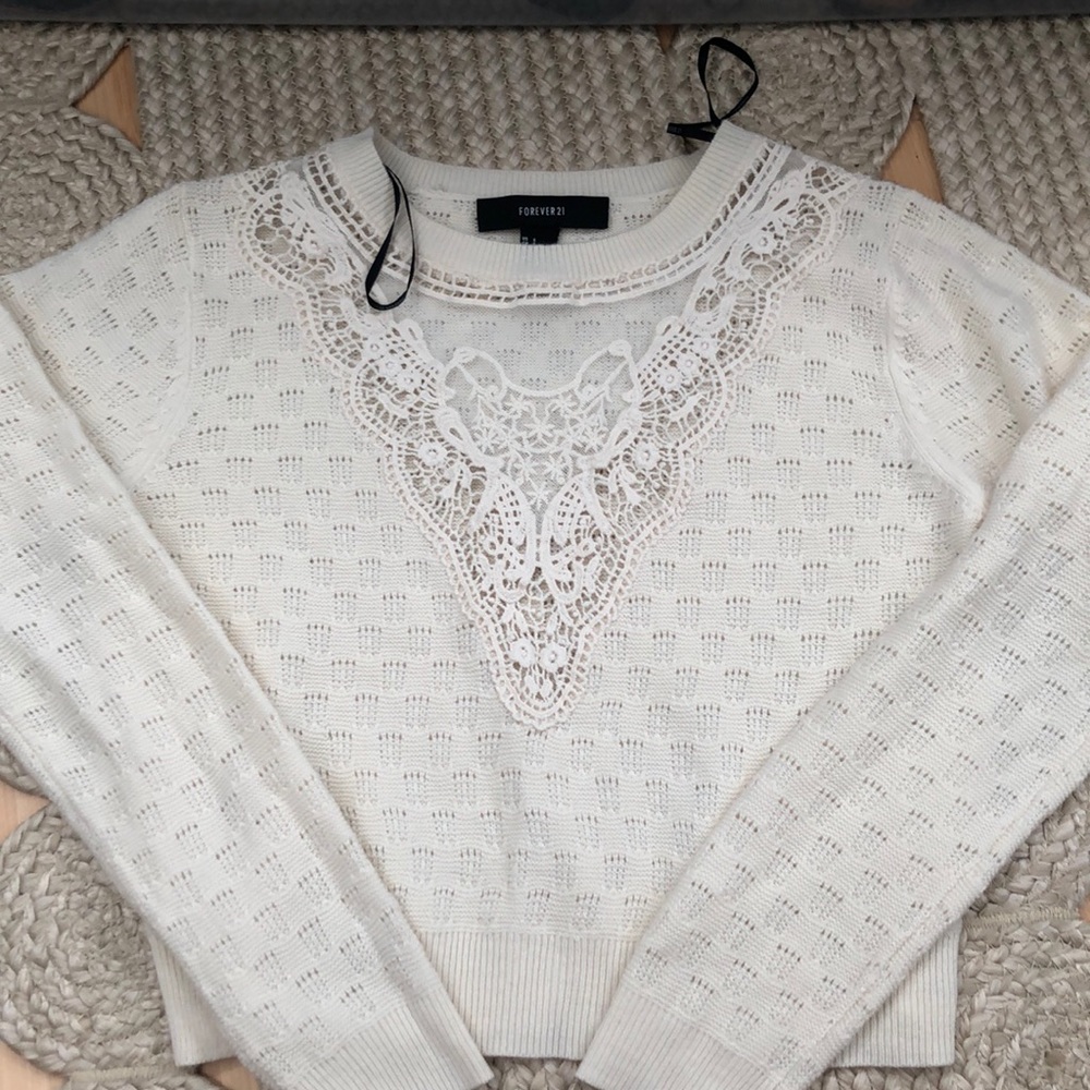 Crop boho style sweater